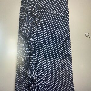 J. Crew Blue and White Polka Dot Skirt